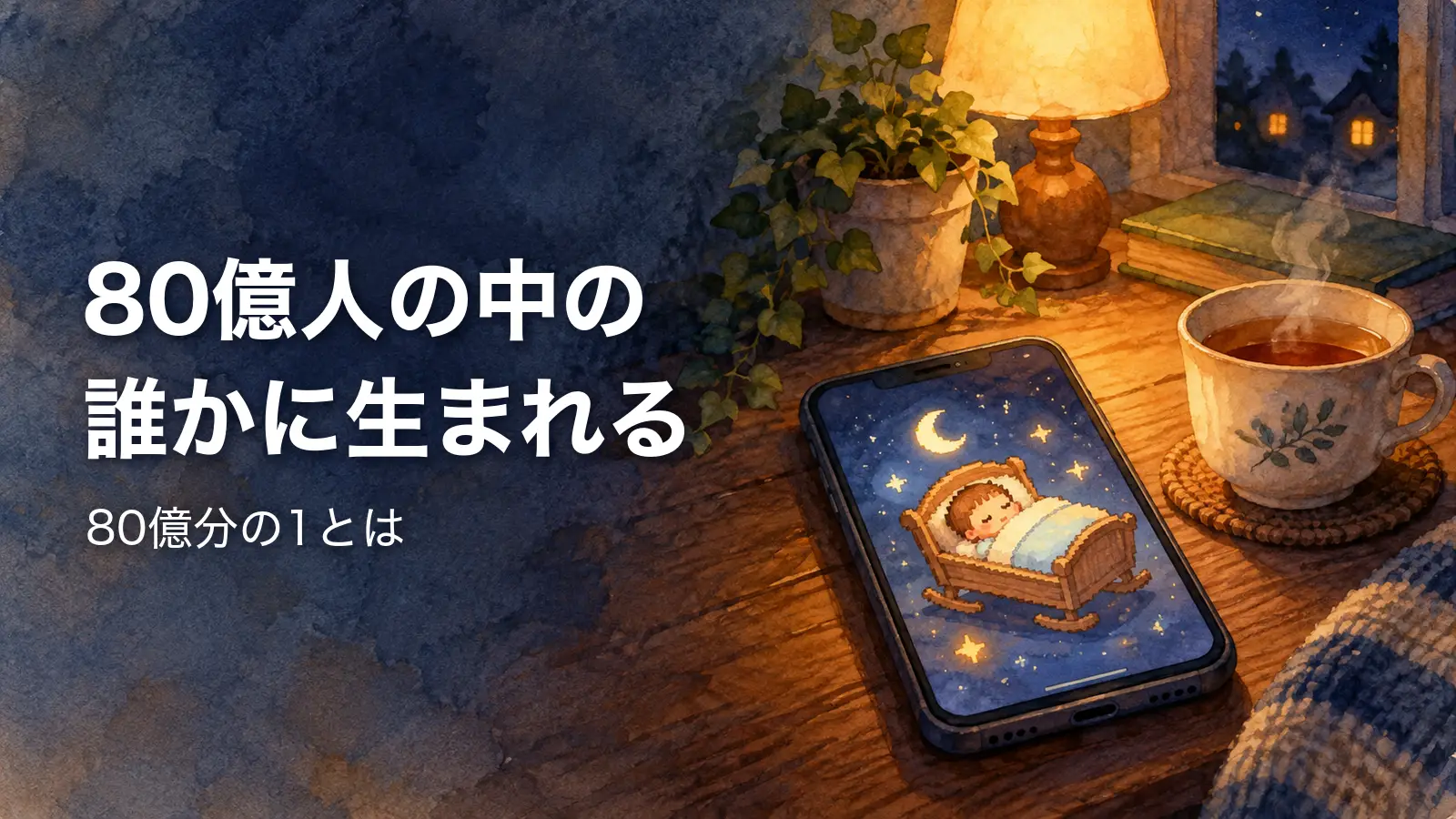 80億分の1とは 80億人の中の誰かに生まれる